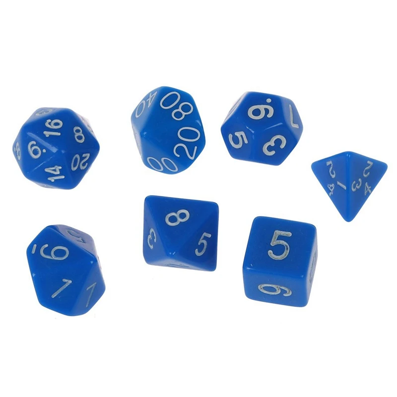 ELOS 14PCS кости D4 D20 для игр Подземелья и Драконы RPG D&D 7 шт. синий красный|Кубики| |