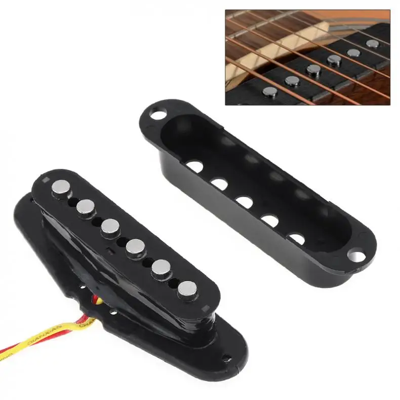 Черная звуковая гитара с одной катушкой для 6 струн аксессуары и музыкальные