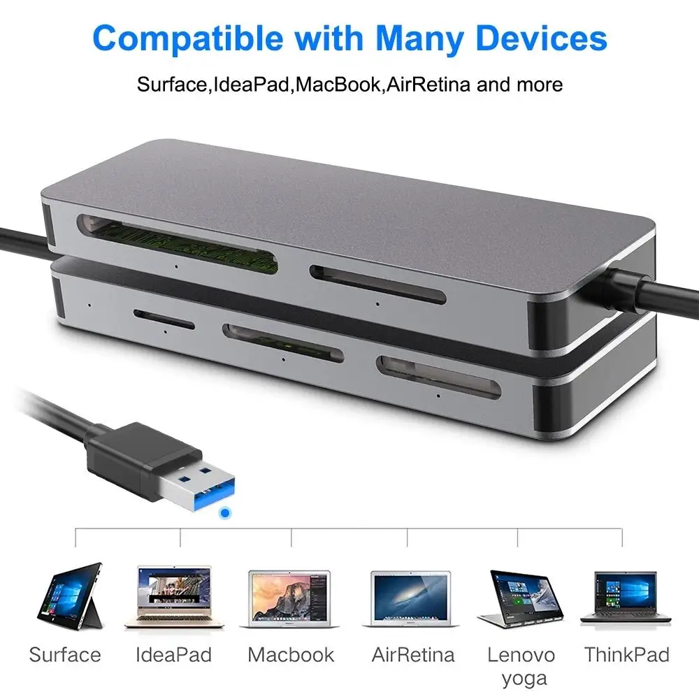 Rocketek CR304A устройство для чтения карт SD/TF CF MS XD USB 3 0|USB-хабы| |