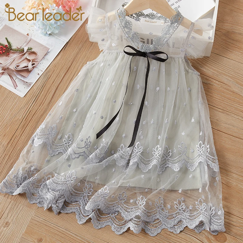Bear Leader/платье принцессы для девочек Новые летние детские вечерние платья Платье