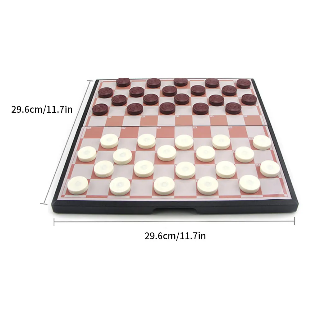 

Draughts Checkers Folding Board Game Set Portable Children Educational Games for Kids Adults ntelligence Games Entertainm