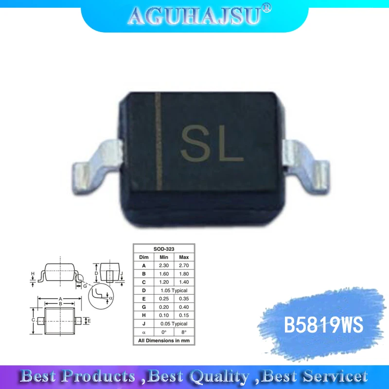100 шт 0805 S4 B5819WS smd диоды IN5819 SOD-323 патч диод Шоттки