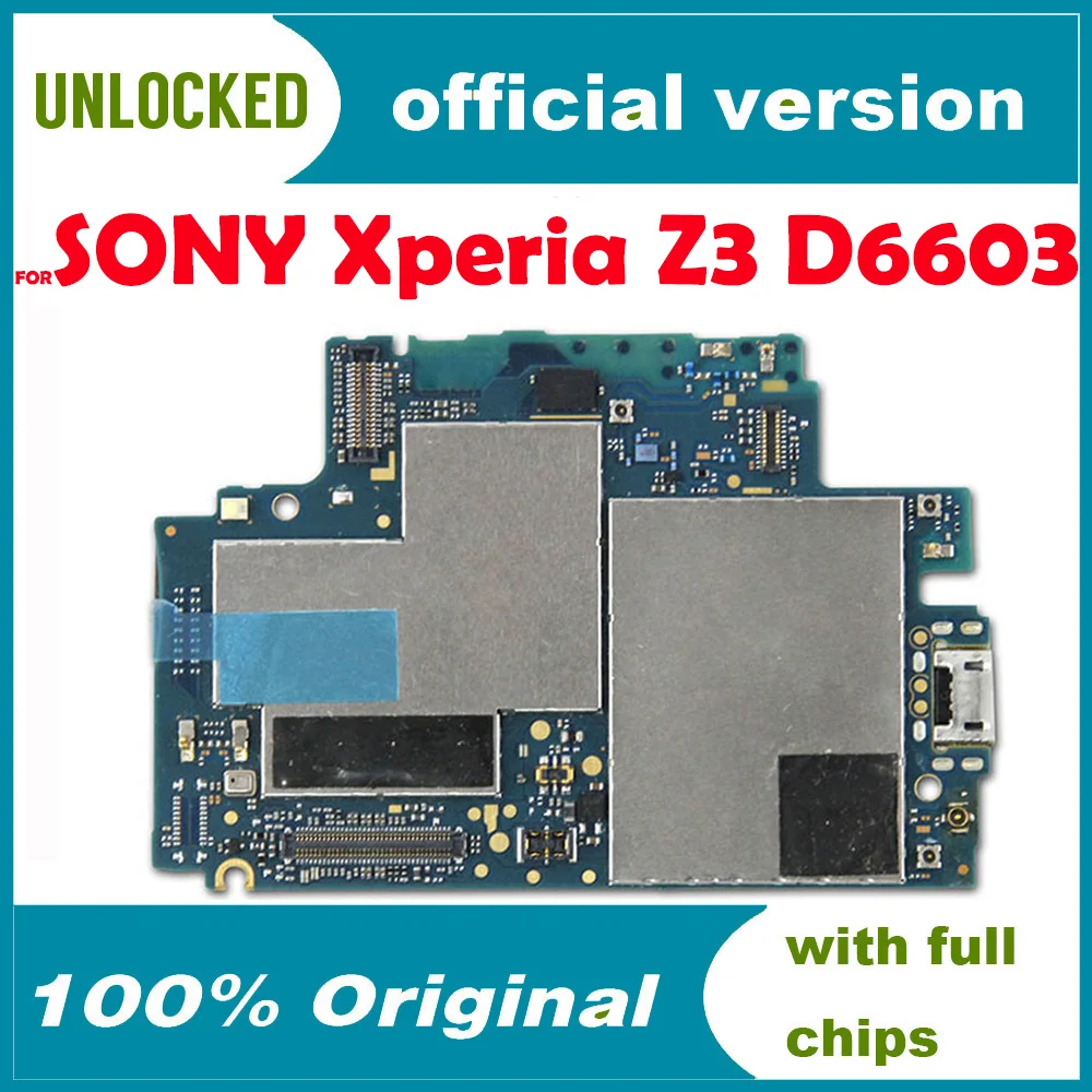 100% оригинальная разблокированная материнская плата для Sony Xperia Z3 D6603 16 ГБ