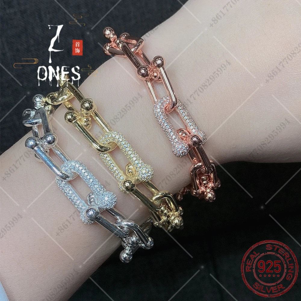 

Bracelets for women S925 sterling silver U-shaped bracelet 2021 new Jewelry Dense set zircon Classic fashion gift for girlfriend