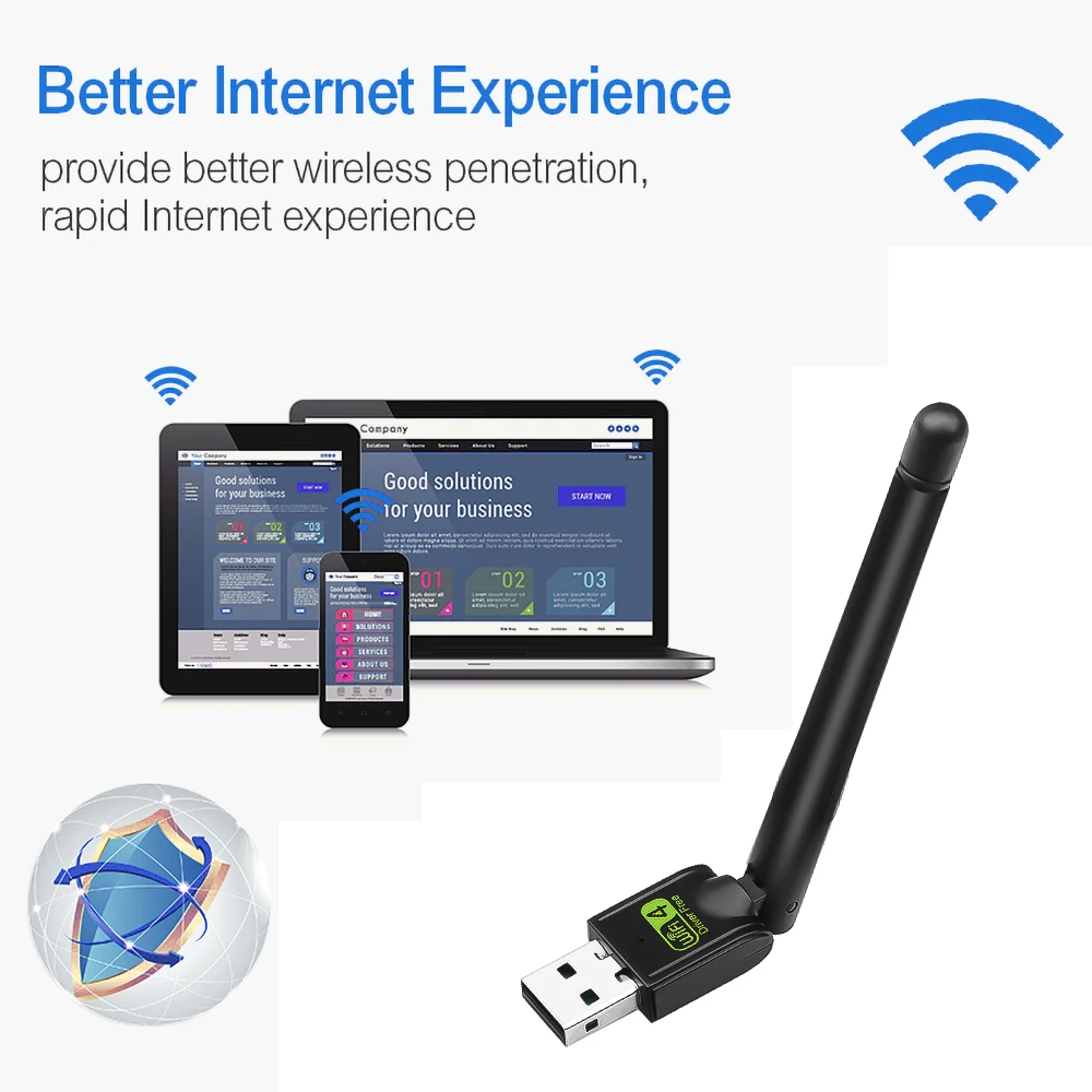 Беспроводной USB адаптер WiFi 2 дБ 4 сетевая карта Wifi Dongle 150 Мбит/с 802.11n/g/b LAN-карта новая