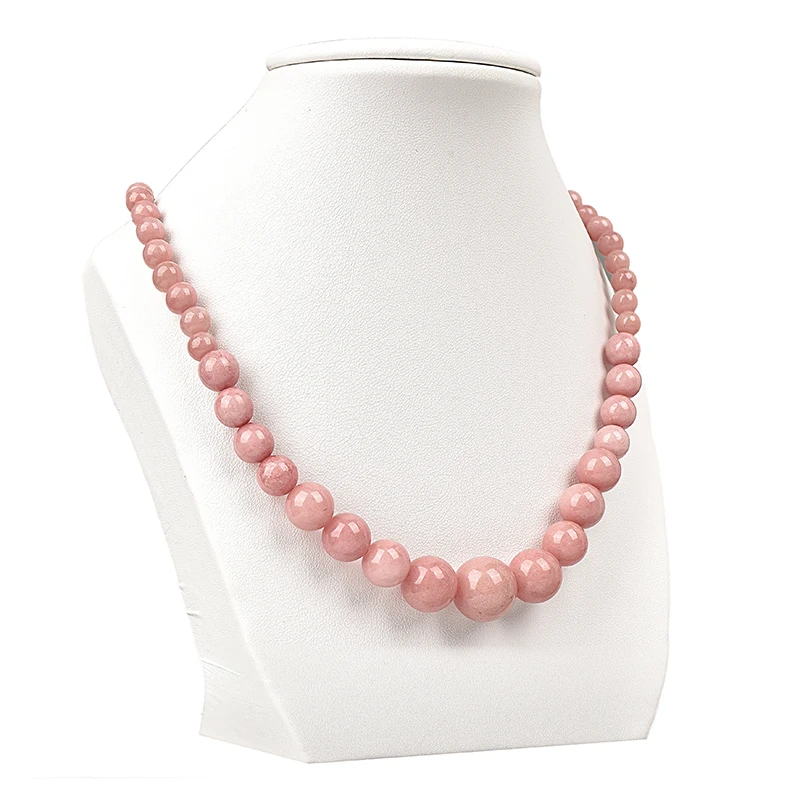 Лидер продаж Ожерелье Из Натурального Розового халцедона с круглыми бусинами 6 14