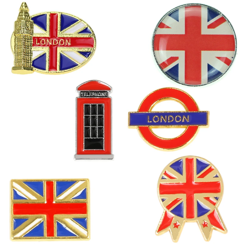 United Kingdom National Flag Enamel Pins GB UK London Souvenir Badge Brooch Bag Clothes Lapel Pin