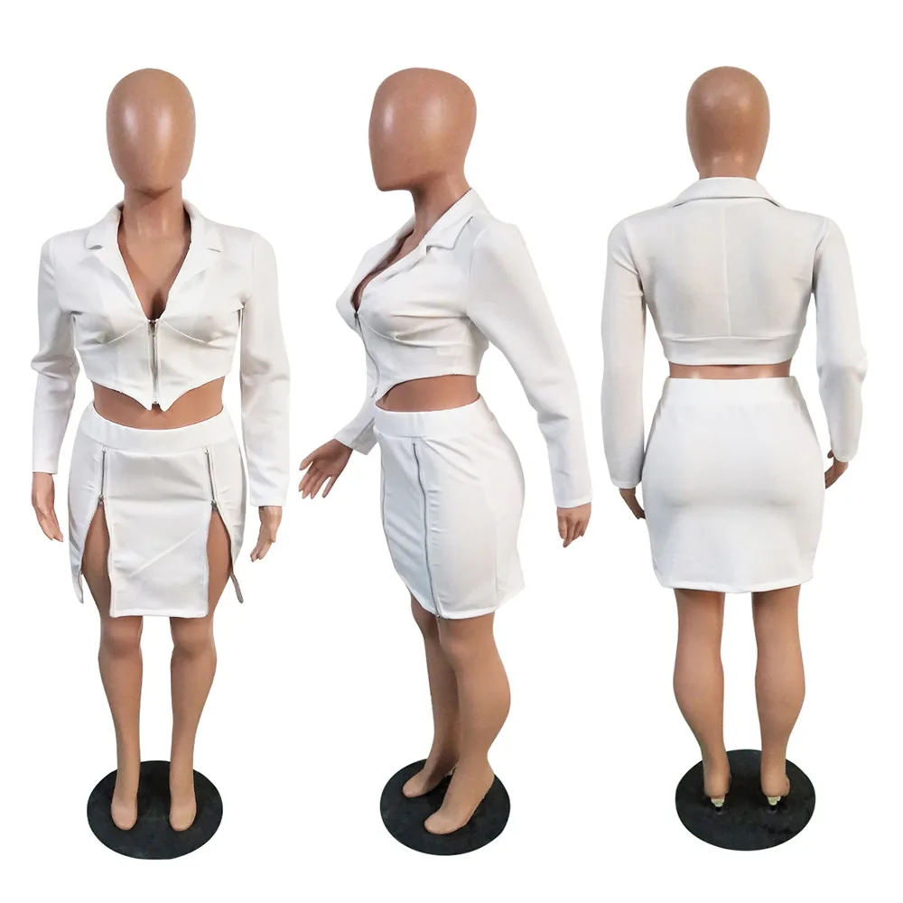 Сексуальный комплект из двух предметов с юбкой женская одежда сезон весна-осень