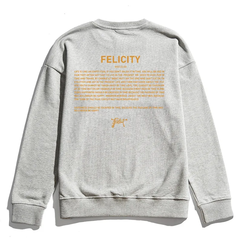 Высококачественная Мужская толстовка Подростковая типографская печать хлопок