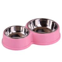 double non slip pet cat bowl creative kitten water food feeding bowl with plastic holder cats drinking dish cats feeder supplies