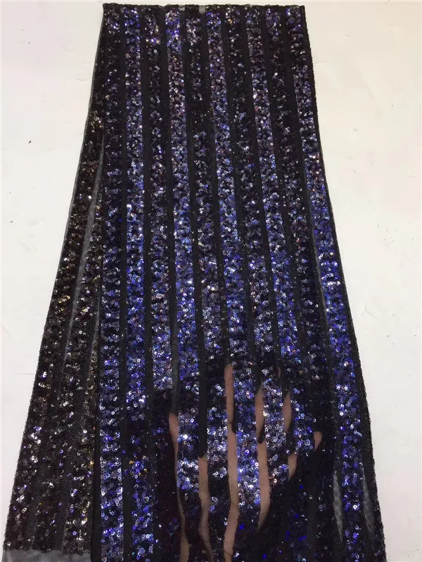 2019 африканская сетчатая кружевная ткань Высококачественная элегантная синяя