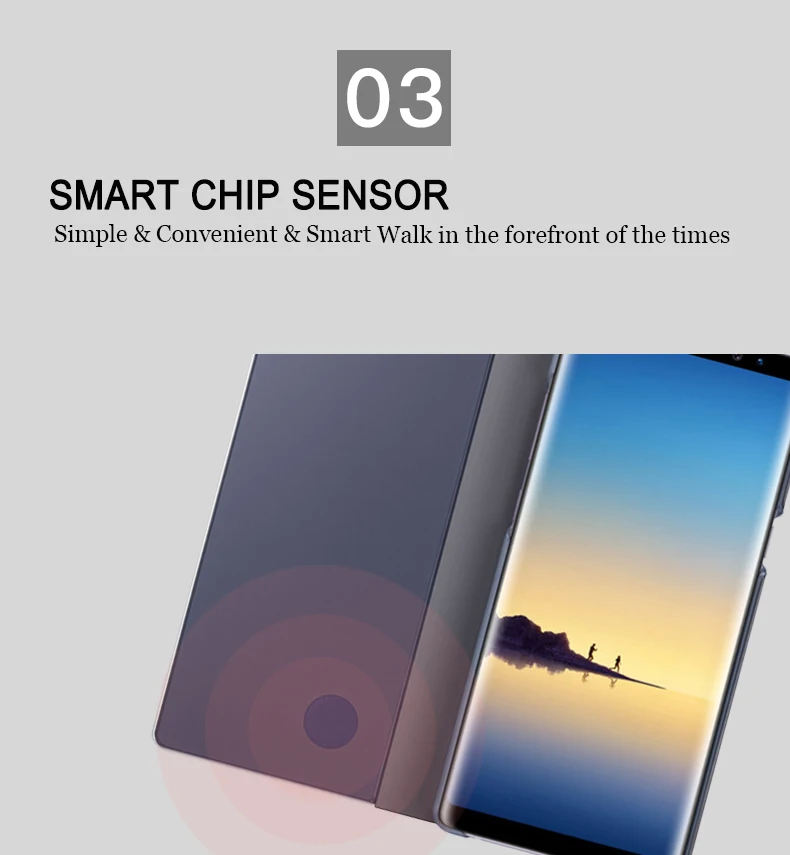 Lamorniea умный зеркальный чехол с чипом для samsung Galaxy Note 9 8 5 Флип кожаный чехол для samsung S8 S9 Plus S7 S6 Edge Plus