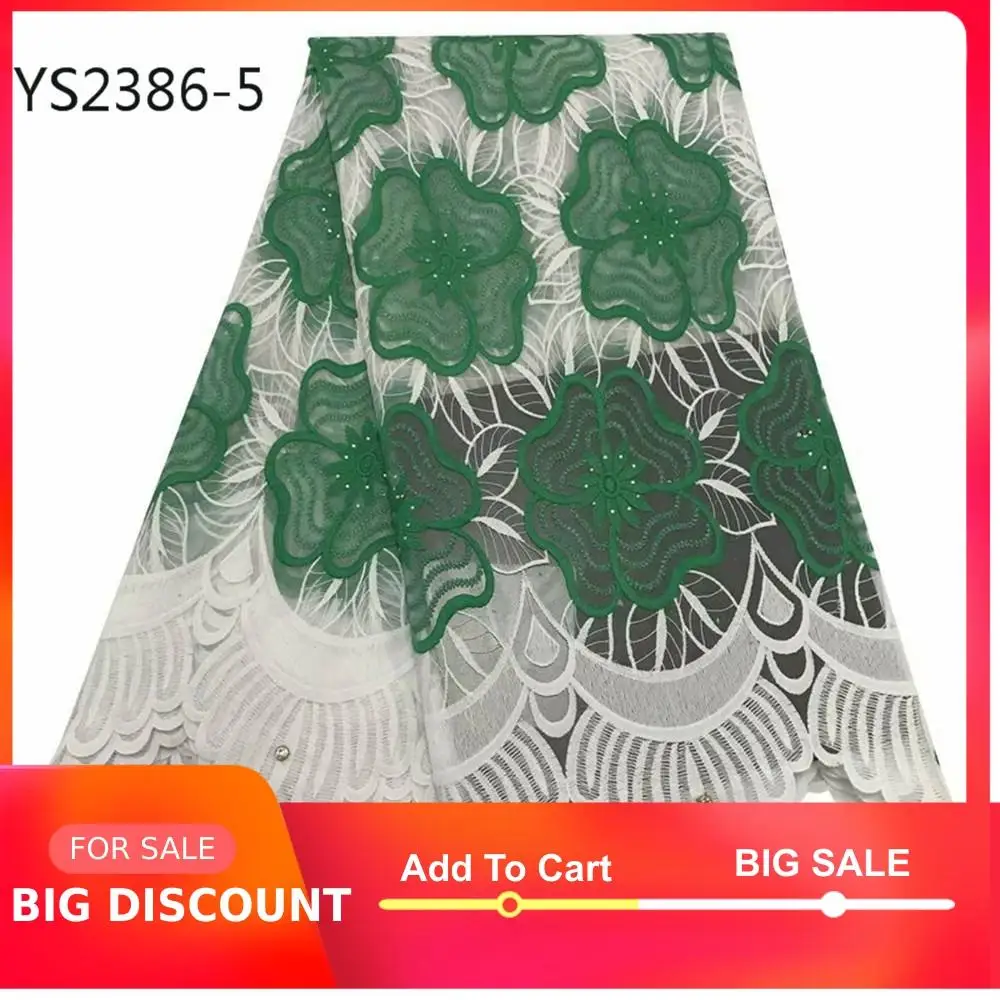 Нигерийская Мода доставка зеленый цвет полиэстер кружевная ткань швейцарская