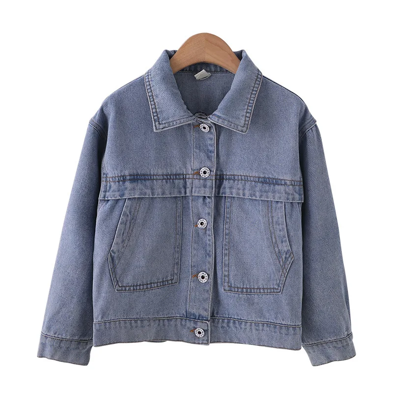 

2021 new Korean children's wear girl's cowboy coat spring and autumn jeans children's big children's foreign style top