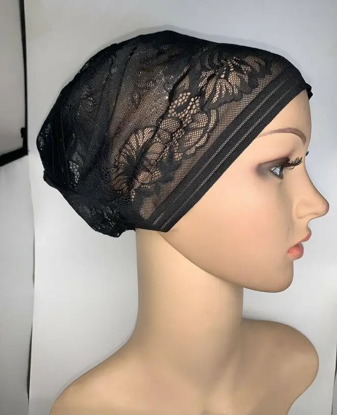 Женская мусульманская внутренняя шапка шарф кружевной тюрбан накидка на голову