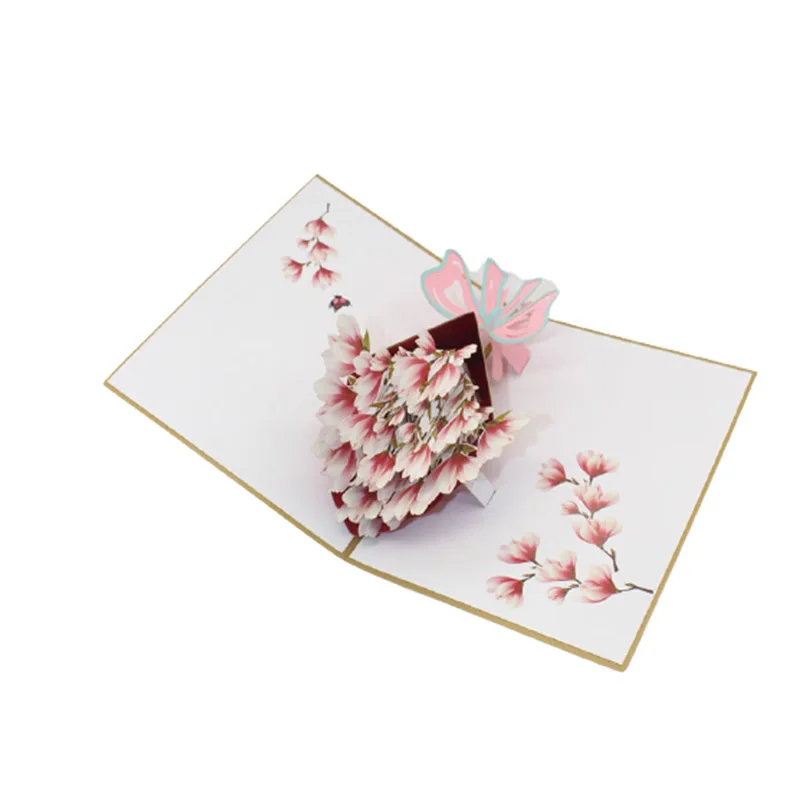 5 шт. 3D открытки с цветами на день рождения поздравительные Подарочная открытка