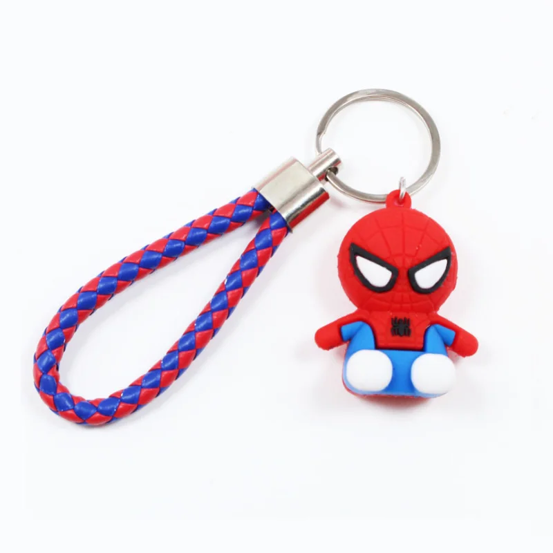 Disney Marvel Figure Keychain Anime Spiderman Mickey Minnie Stitch Donald Duck Hulk Thor Iron Man Trinket Car Bag Pendant Gift |