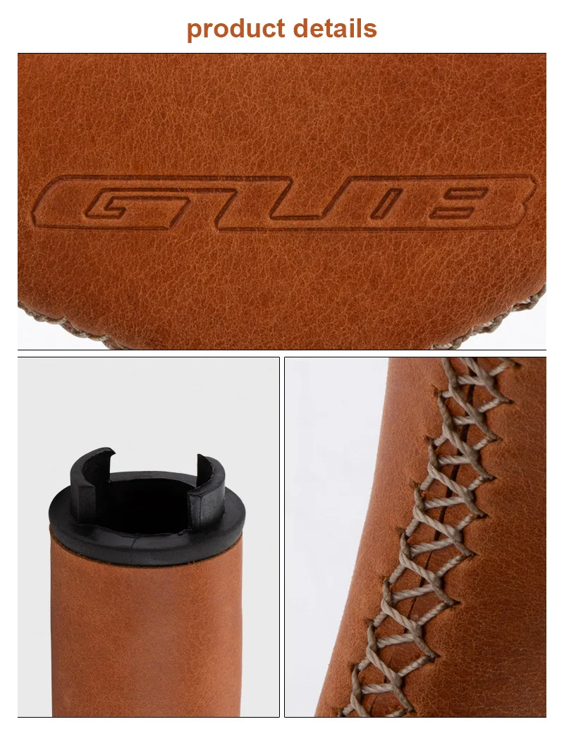 

GUB G-611 Human Meatball Mountain Bike Handle Cover Vice Handle Ox Horn Ergonomic Leather Knitting Bicycle Grips