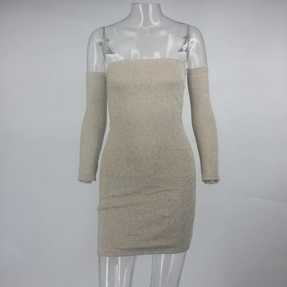Tobinoone Slash neck bodycon mini dress Long sleeve one piece sexy dress Female autumn winter elegant party club night dress