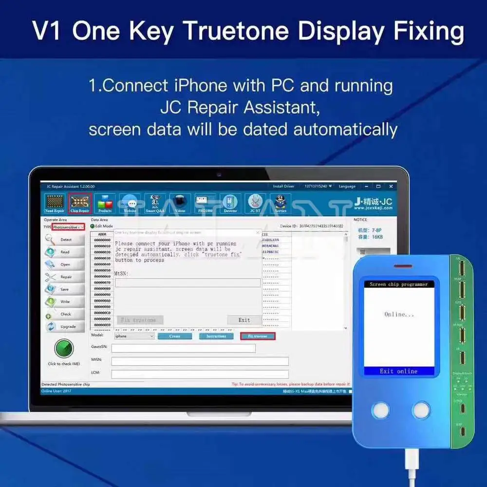 Тестер для батарей JC B1 устройство измерения яркости аккумуляторов 6 6s Plus p 7 8p X XS MAX