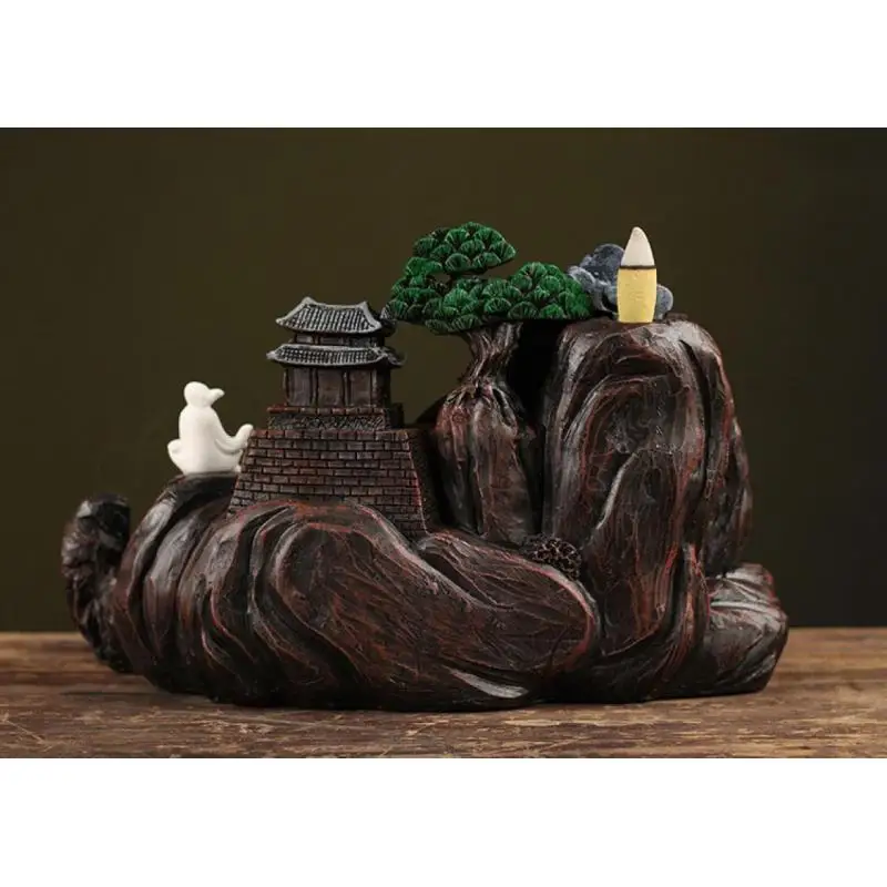 

Mountain River Handicrafts Backflow Incense Burner Resin Smoke Waterfall Incense Sticks Holder 20 pcs cones Creative Home Decor