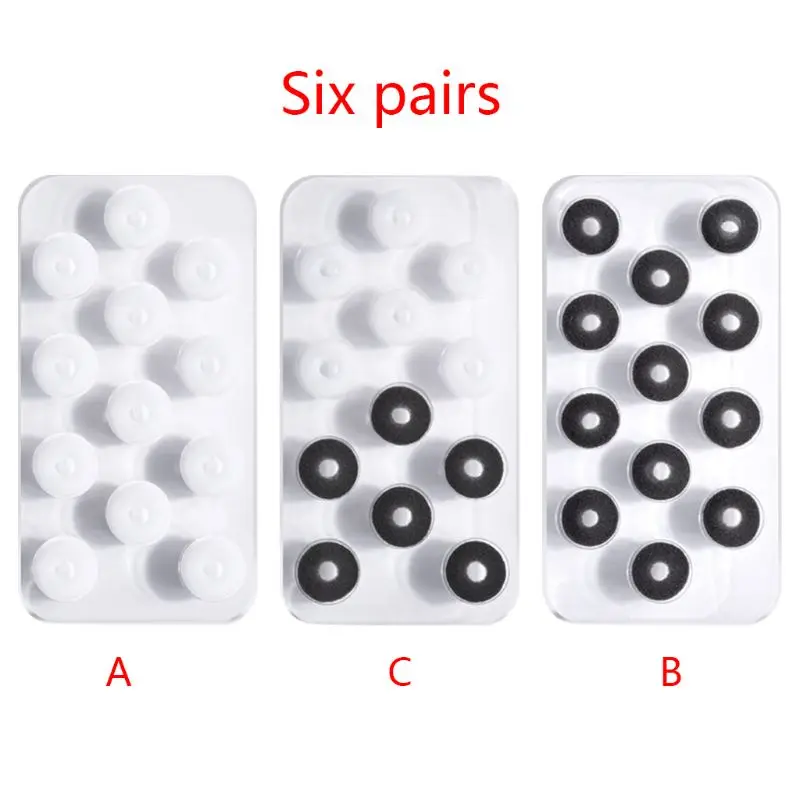 6 пар сменный мягкий пенопластовый чехол для наушников Противоскользящий