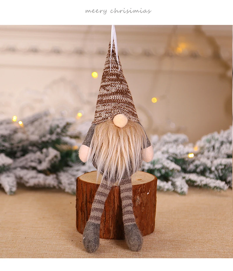 Рождественская безликая гнома Санта рождественская елка подвесное украшение