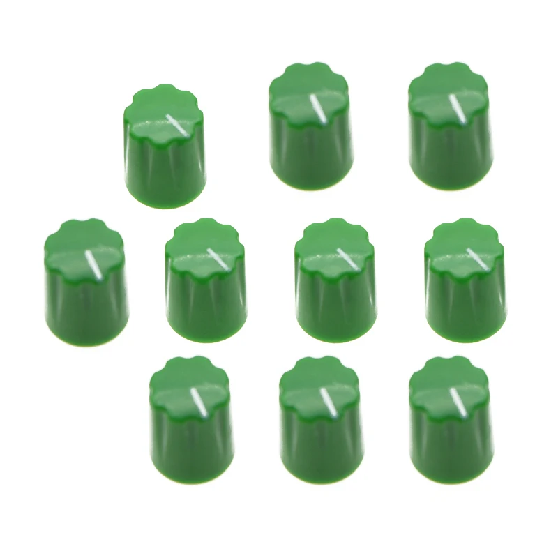 

Ohello 10 pcs Green Guitar Scalloped Edge Knobs 6.35mm Davies 1900H Style AMP Effect Pedal Knobs Guitar Control Rotary Knobs