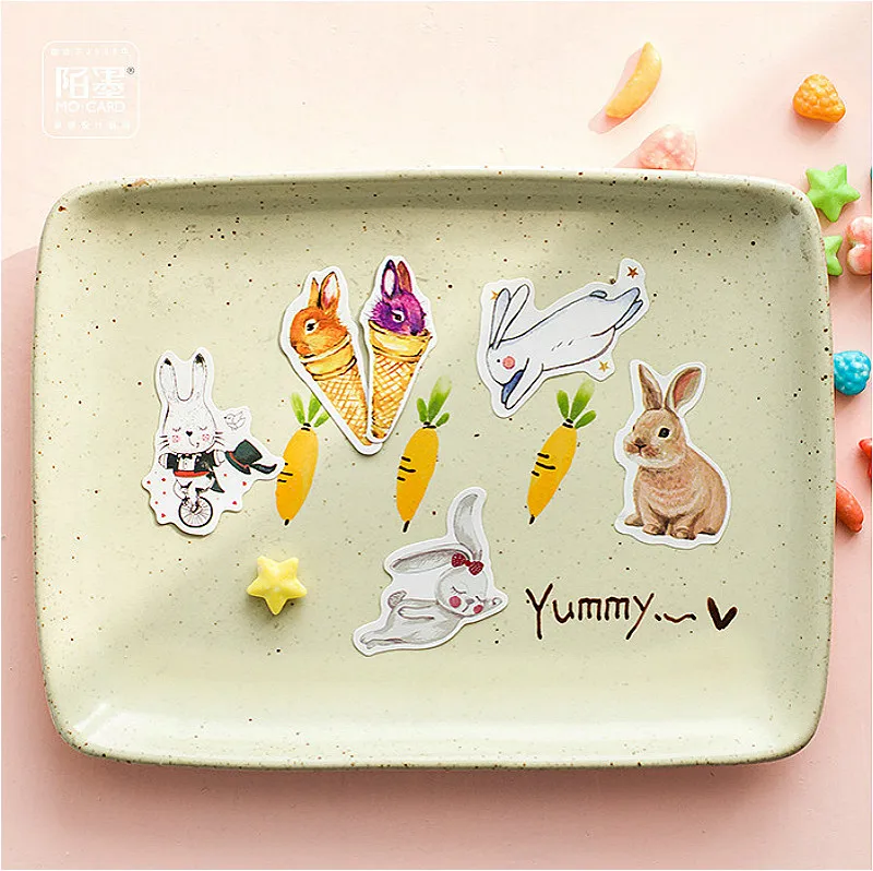 Новинка 2021 креативная лента в виде кролика Васи практичные бумажные наклейки