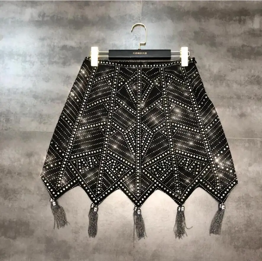 Осень зима 2019 новинка юбка знаменитостей с ромбовидным узором популярная
