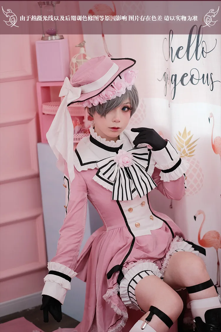 Аниме Черный дворецкий костюм для косплея Ciel Phantomhive Robin платье лолиты на Хэллоуин B
