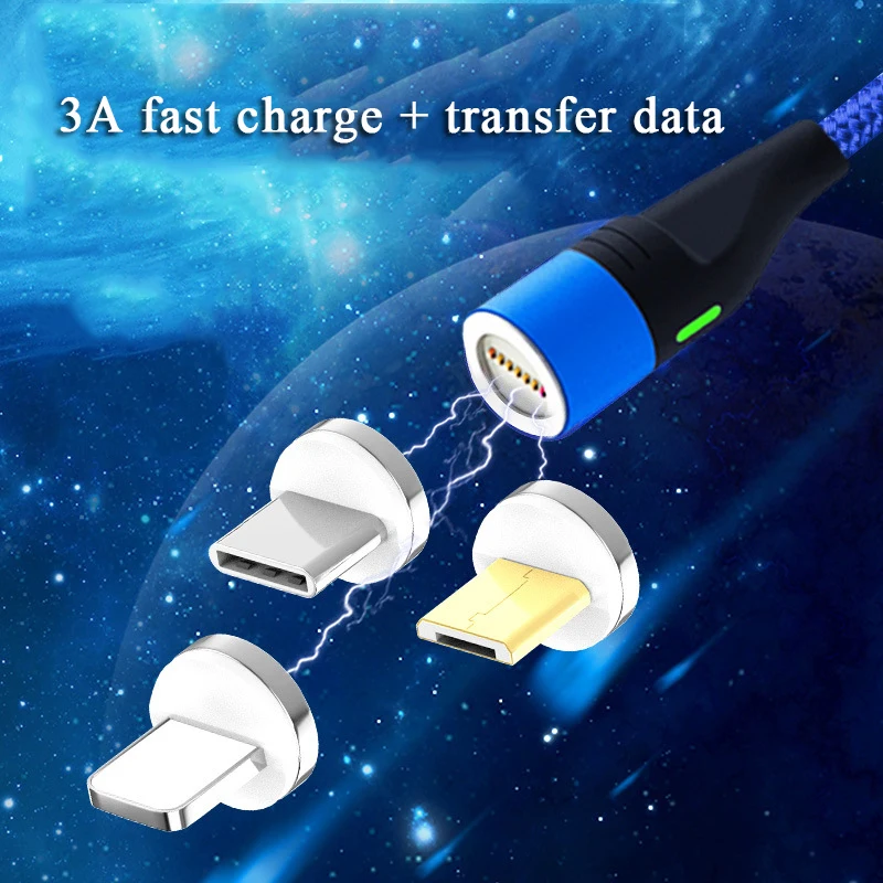 Магнитный кабель с индикатором и разъемом usb type c 8 контактов|Кабели для мобильных