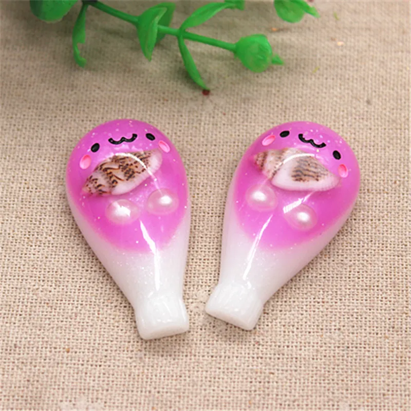 6 шт. Kawaii новый дизайн Блестящий Жемчуг из смолы смайлик воздушный шар с плоским