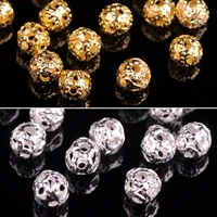 100pcs 4mm round hollow brass metal loose spacer beads lot for jewelry making diy crafts