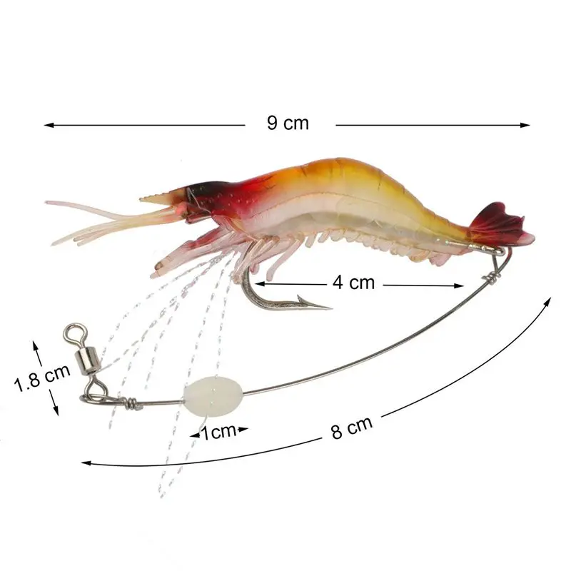 Мягкая приманка в виде червя для ловли креветок 6 г 9 см 12 штук | Спорт и