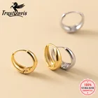 Trustdavis настоящие 925 стерлингового серебра модные минималистичные гладкие поверхности круглые серьги-кольца для женщин ювелирные изделия для свадебной вечеринки DA2671
