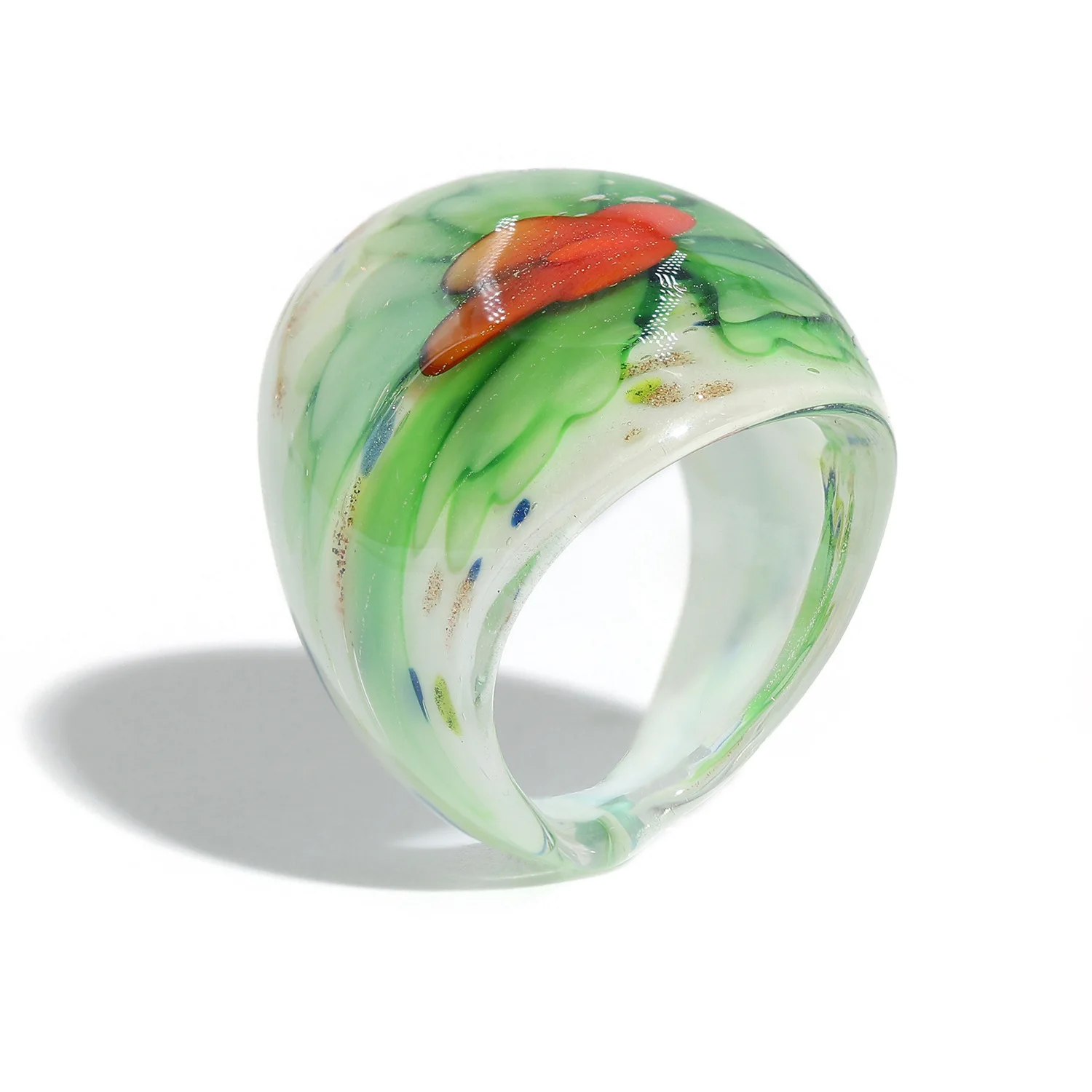 

Fashion Temperament Big Geometric Ring Wholesale Jewelry Mixed Flowers Trend Accessories