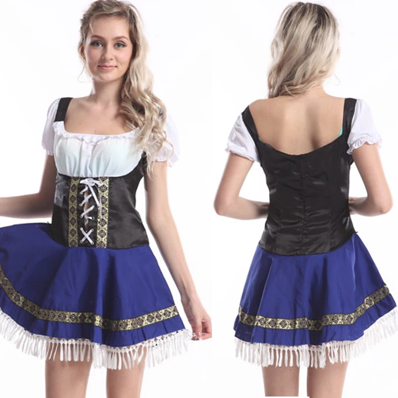 

Free Shipping Plus Size German Beer Girl Costume Fraulein Dirndl Fancy Dress Oktoberfest costume