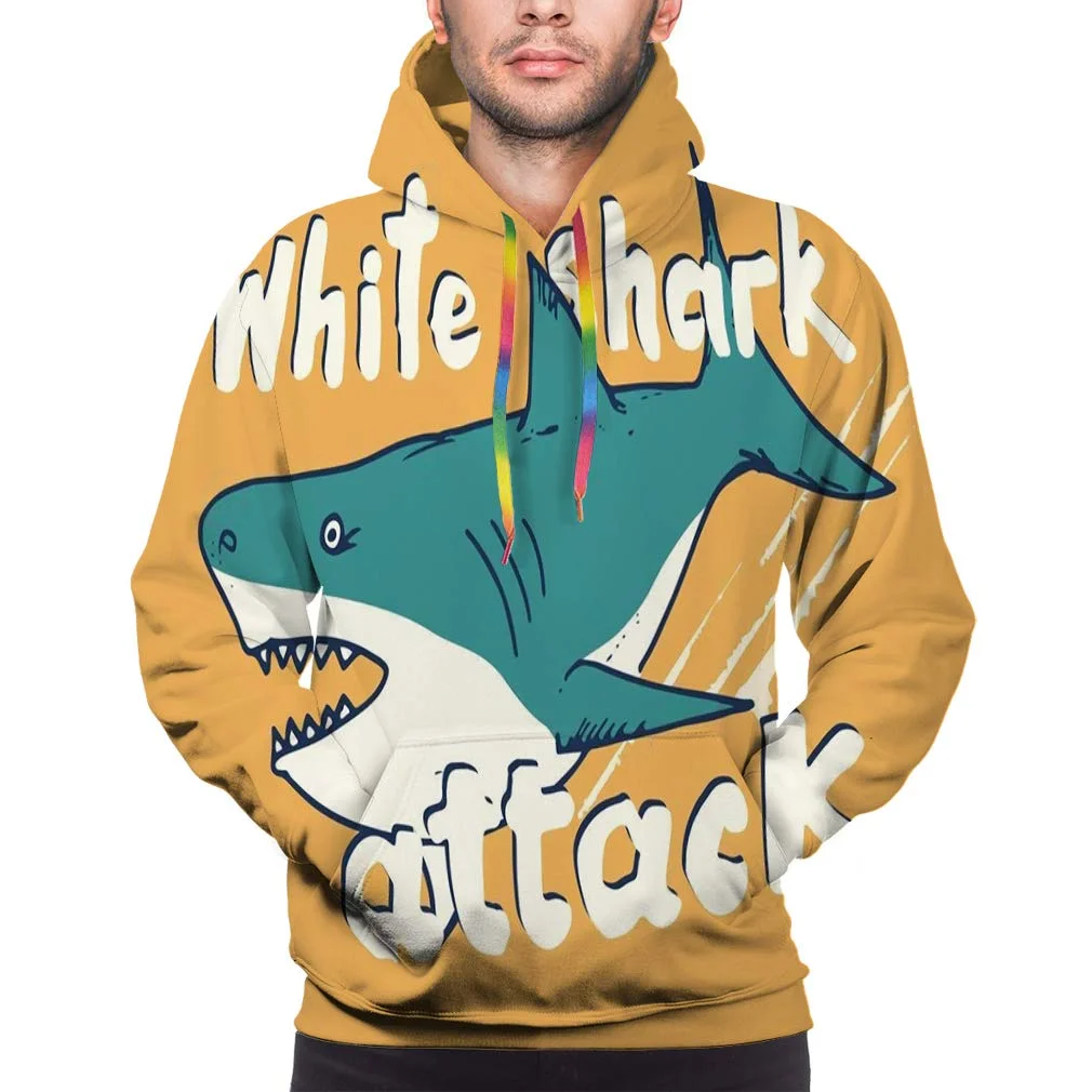 

Unisex 3D Printed Graphic Hoodies Cool Novelty Pullover Athletic Pullover Hoodies Cute Shark Hand Drawn