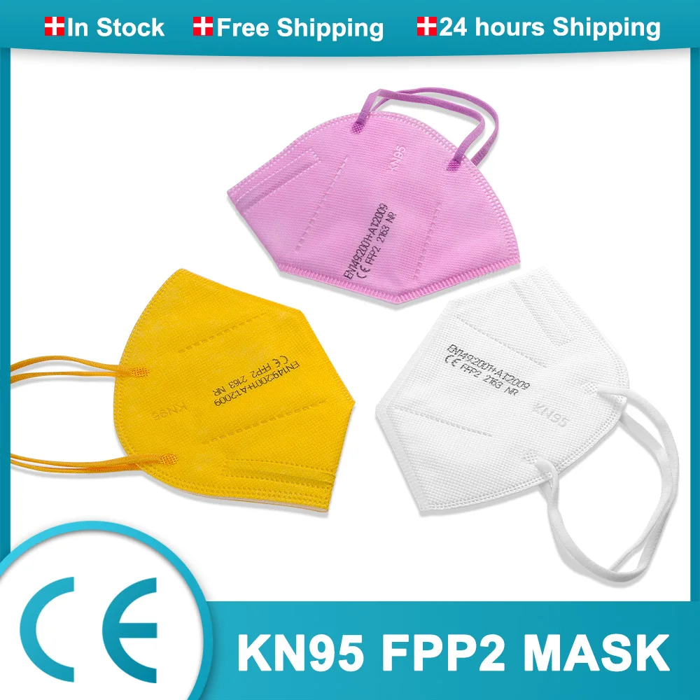 10 100 шт. KN95 FFP2 маски 5 Слои Proctective Mascarillas ffp2mask CE противопылевая лицевая маска для