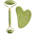 Массажер для лица Guasha, Нефритовый роликовый массажер, натуральный массажер гуаша, скребок, инструменты для красоты, Нефритовый микроидный массажер