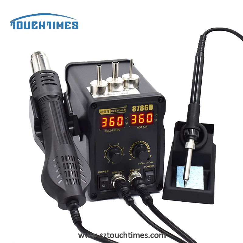Паяльная станция 700 Вт 858A SMD паяльник для переделки пистолет горячего воздуха