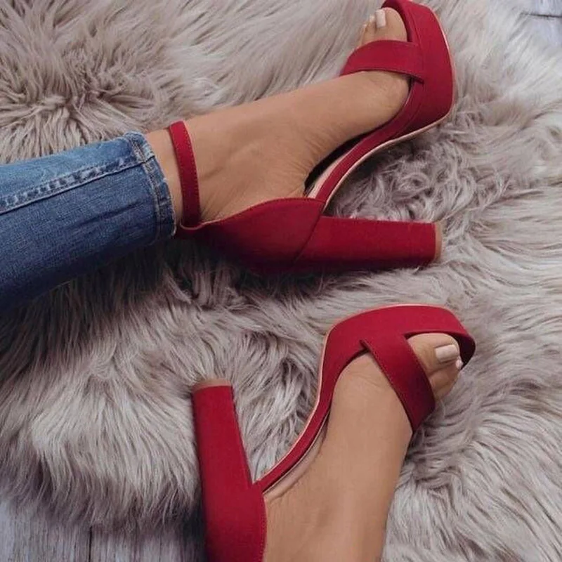 Женские Классические босоножки на высоком каблуке 13 см красные туфли лодочки