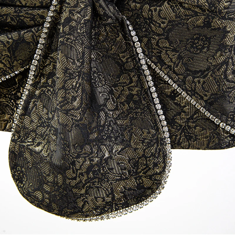 

[EAM] Vintage Jacquard Rhinestone Decoration Pattern High Waist Half-body Skirt Women Fashion New Spring Autumn 2021 1DD3937