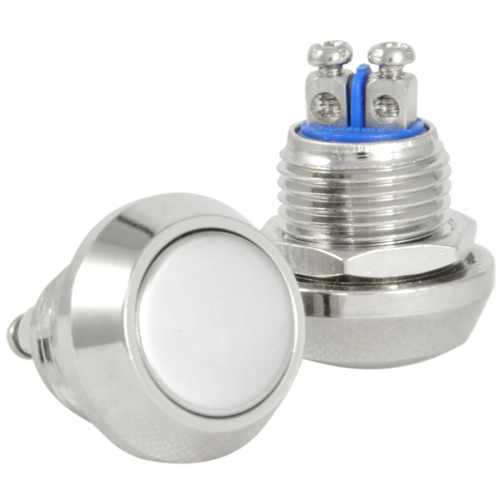 

12mm SPST Starter Switch / Boat Horn Momentary Push Button Rated PI67 Waterproof Stainless Steel Metal Switch