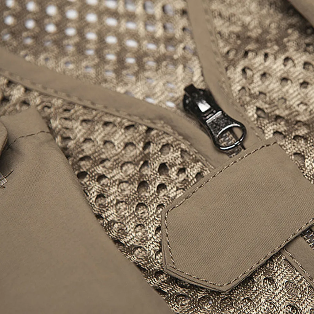 

Men Outdoor Multi-pocket Mesh Vest Thin Photography Fishing Vest Top Outwear camping High Quality Vest Leisure 2020