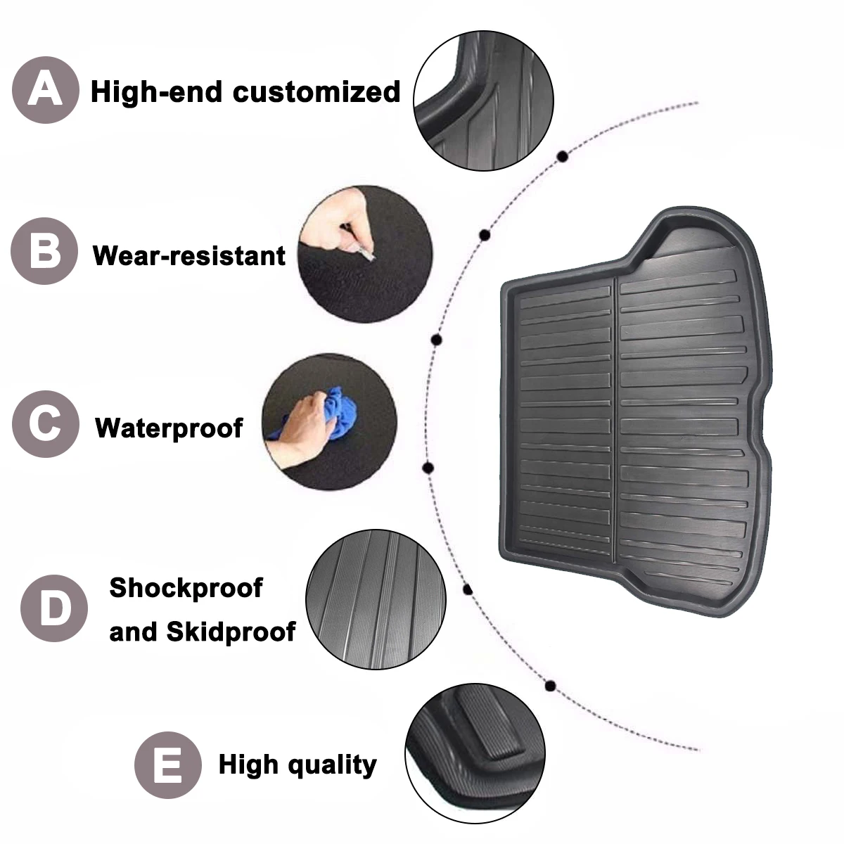 Задняя крышка для багажника Volvo XC40 2017-2019 матовый коврик подкладка ботинок