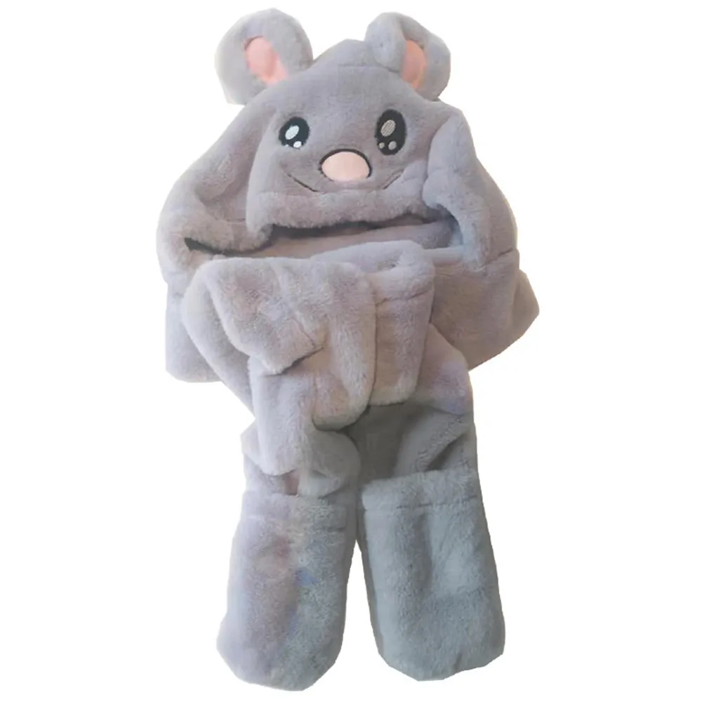 

2020 Winter New Korean Hat Gloves Scarf Three-piece Set Thicken Plush Warm Gloves Cute Cartoon Rabbit Ears Girl Cap