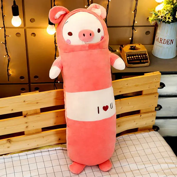 pig 65/90/120 см милый мультяшный кролик в виде утки и медведя вниз хлопок переодевать мягкая плюшевая подушка мягкие игрушки в подарок на день рождения - Цвет: pig