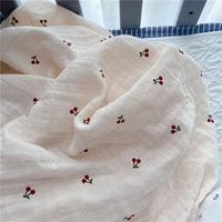 cherry lemon printed muslin baby newborn swaddle blanket for newborns infant cotton gauze blankets wrap cover baby shower gift